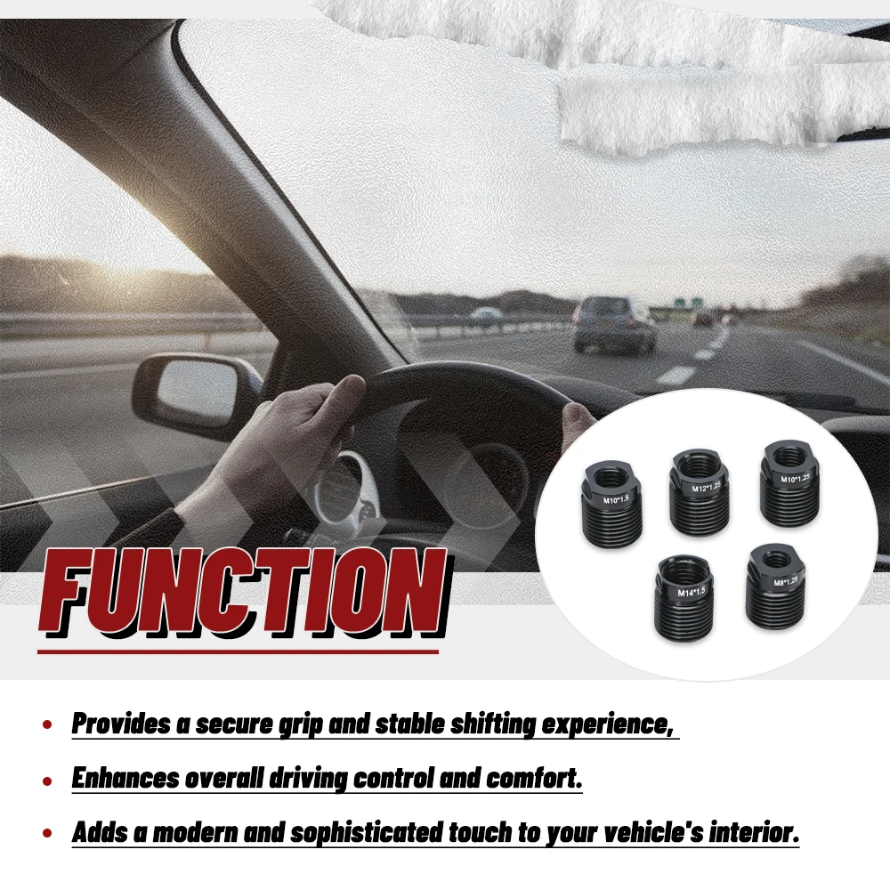 Aluminum Shift Knob Adapter M8x1.25/M10x1.25/M10x1.5/M12x1.25/M14x1.5