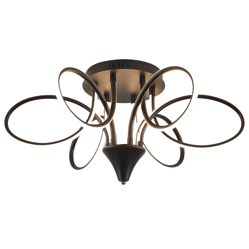 NEO Gleam Remote Controller Modern Led Ceiling Lights for Living Room Bedroom Dimmable Ceiling Lamp Fixtures Chrome/Black