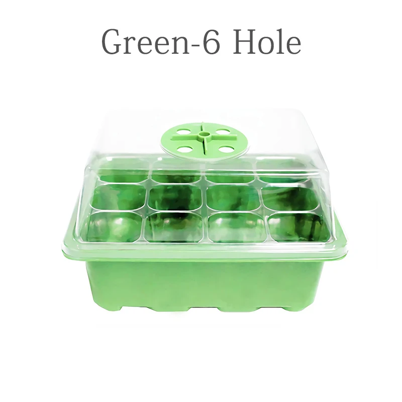 6/12 Hole Seedling Box with Adjustable Ventilation Cover Greenhouse Seeding Garden Seed Pot Tray Plant Seedling Tray Nursery Pot 