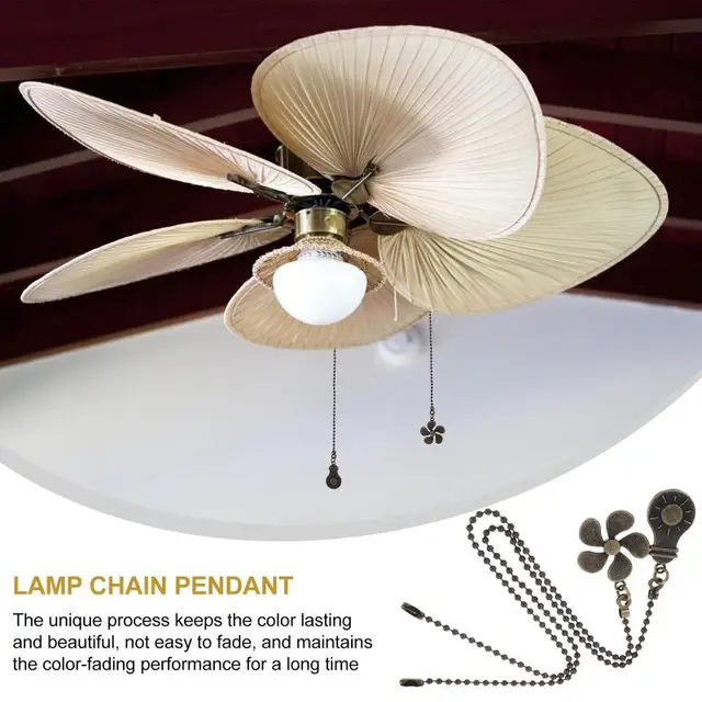 2Pack Metal Ceiling Fan Pull Chain, 12inch Fan And Bulb