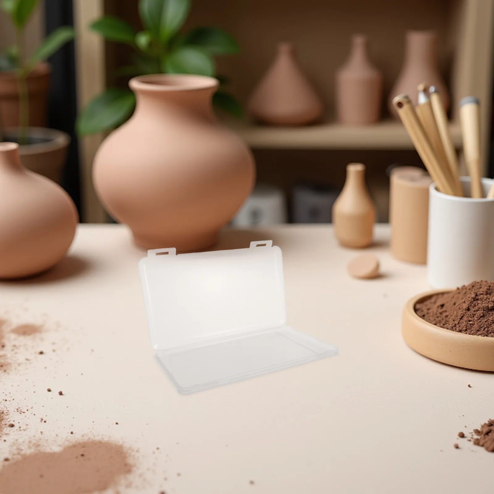 6Pcs 투명 컴팩트 수채화 팔레트 상자 야외 스케치 안료용 휴대용 여행용 아트 페인트 정리함 뚜껑