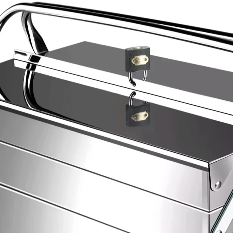 Thickened Stainless Steel Toolbox Multi-functional Three-layer Folding Professional Iron Tool Box Home Tools Packaging 4