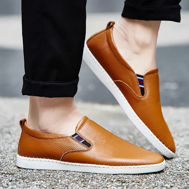 Luxury Handmade Leather Mens Loafers Fashion Slip on Casual Shoes for Men Business Shoes Moccasins Italian Walking Driving