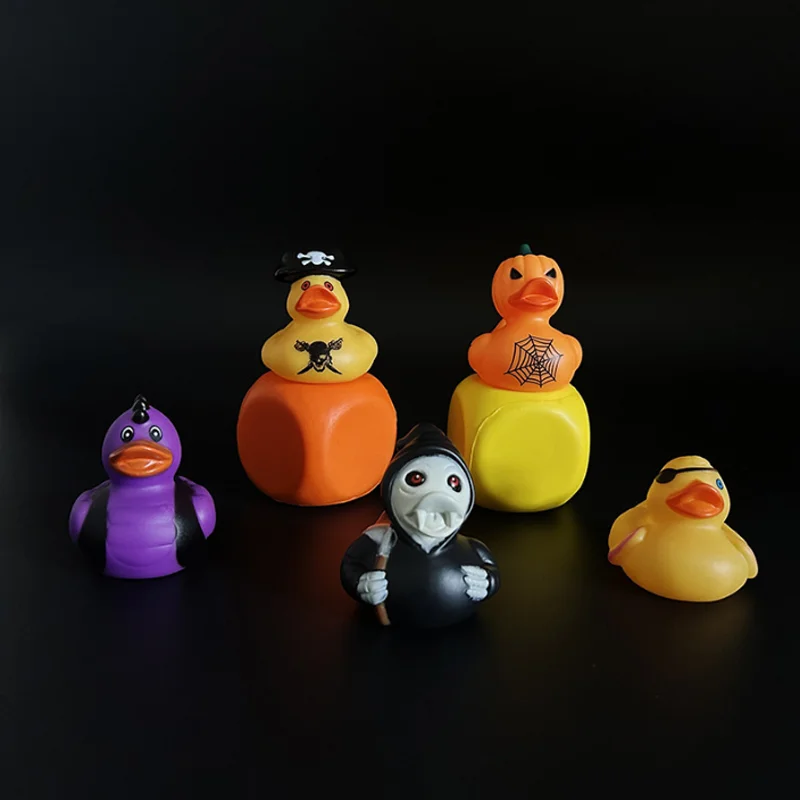 6/12/24Pcs Halloween Series Duck Cartoon Characters Shape Duck Water Toy Gift For Children Festivals Party Decorations 6