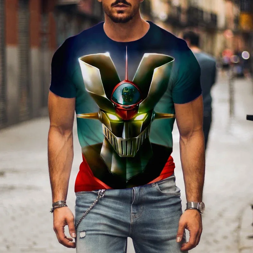 

2024 Summer Anime Robot 3D Printed Men's and Women's Short Sleeve T-shirt Fashion Street Clothing Harajuku Top T-shirt Clothing
