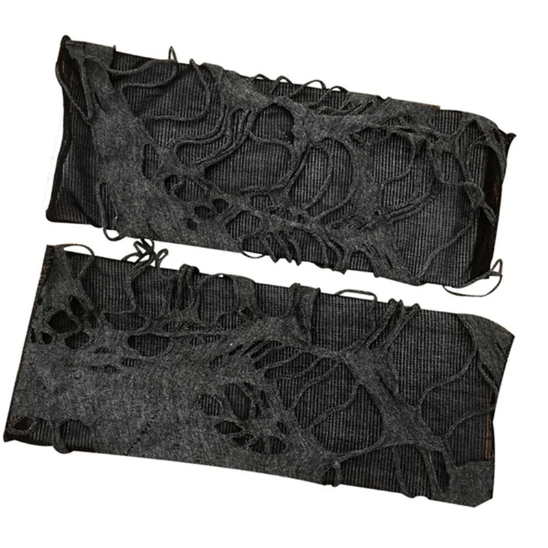 Gothic Fingerless Gloves - Halloween Ripped Cosplay Accessories for Adults