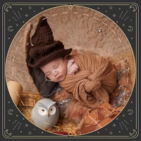 4Pcs/Set Newborn Photography Outfit Accessories Role-Playing Wizard Hat Glasses Sticks Props for Infants Boys Girls 6