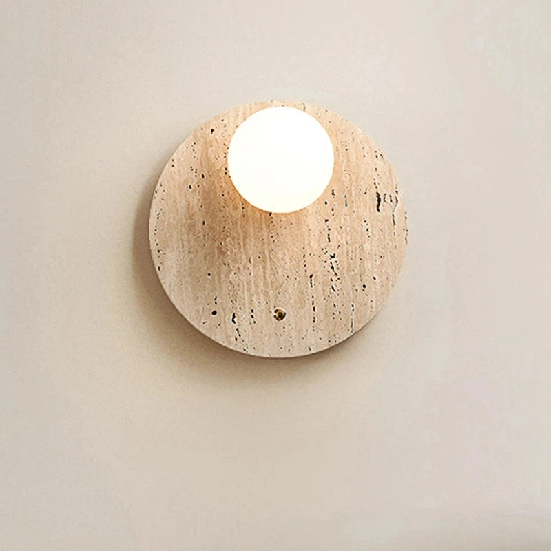 

Japanese Wabi Sabi Living Room Wall Lamp Modern Simple Warm Khaki Bedroom Study Bedside Apartment Decoration Light