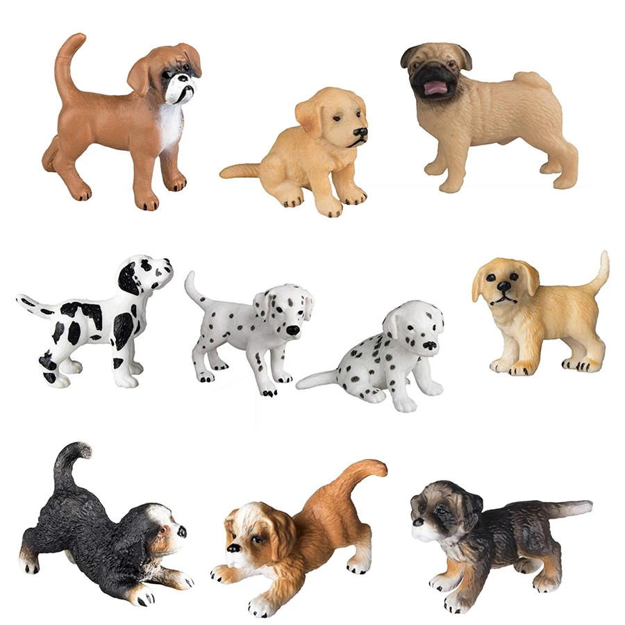 Realistic Mini Dog Figurine Playset - Adorable Puppy Figures for Cake Toppers and Gifts