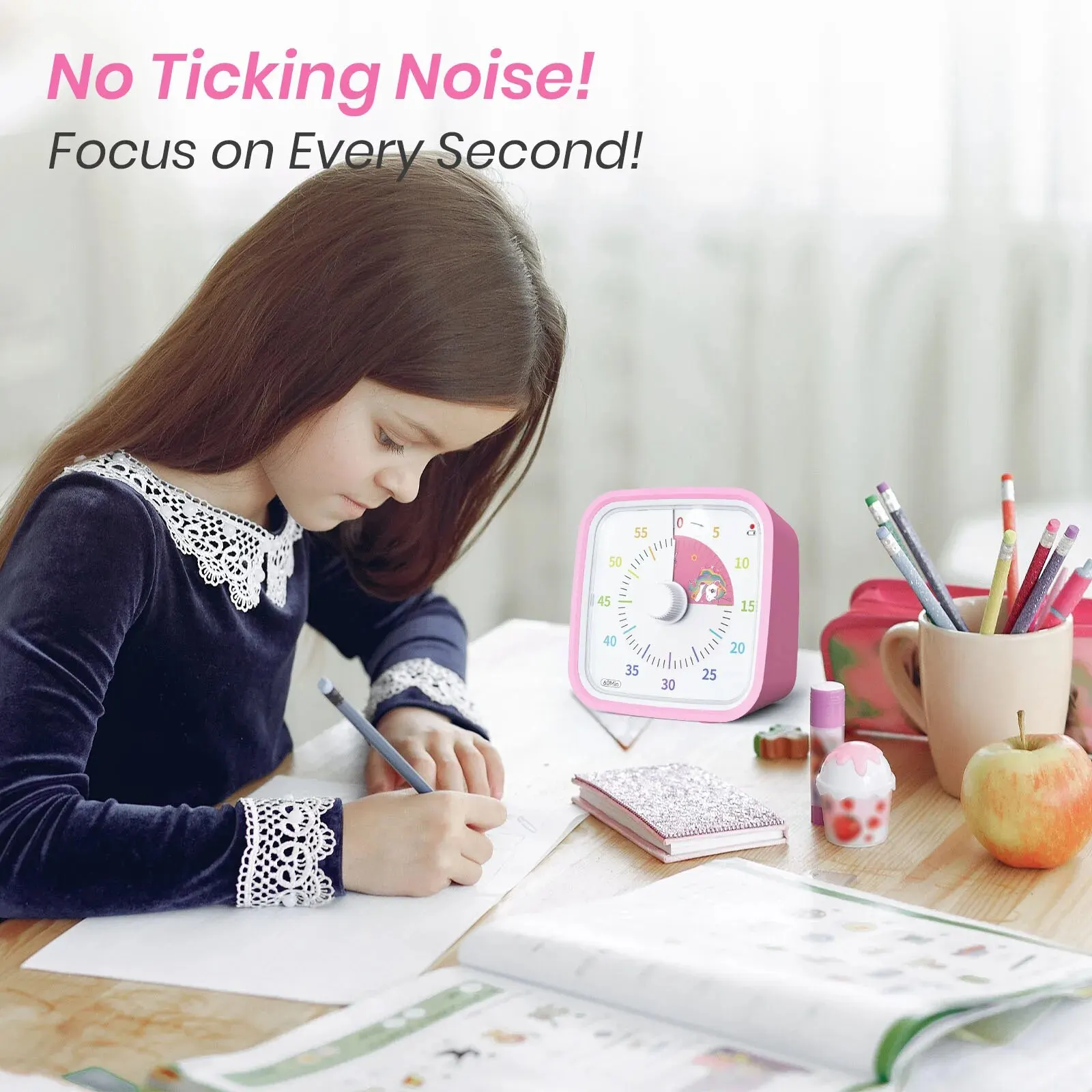 Visual Timer Yunbaoit Rainbow Disk with Protective Case 60 Minute Countdown Timer for Kids and Adults