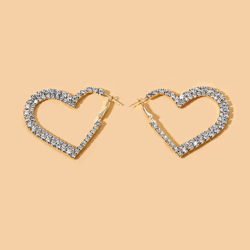 Heart-Shaped Earrings Crystal Women's