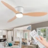 IRALAN Ceiling Fan with LED Light DC motor 52 inch Large Air Volume Remote Control White for Kitchen Bedroom Dining room Patio 1
