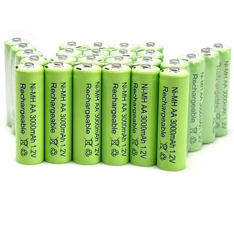 AA 1.2 V 3000mAh Ni-MH 1.2 V Batteries Green Rechargeable Battery Garden Solar Lamp LED Flashlight Lantern Lamp Flashlight 4