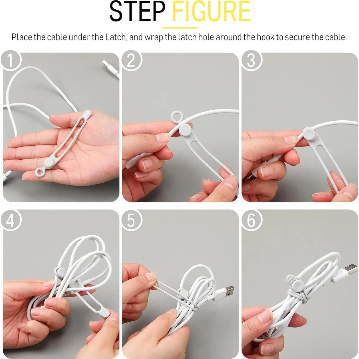 Multi-functional Cable Organizer Data Cable Organizer Tie Strap Elastic Silicone Charging Clip Hub Ties 300PCS cable organizer