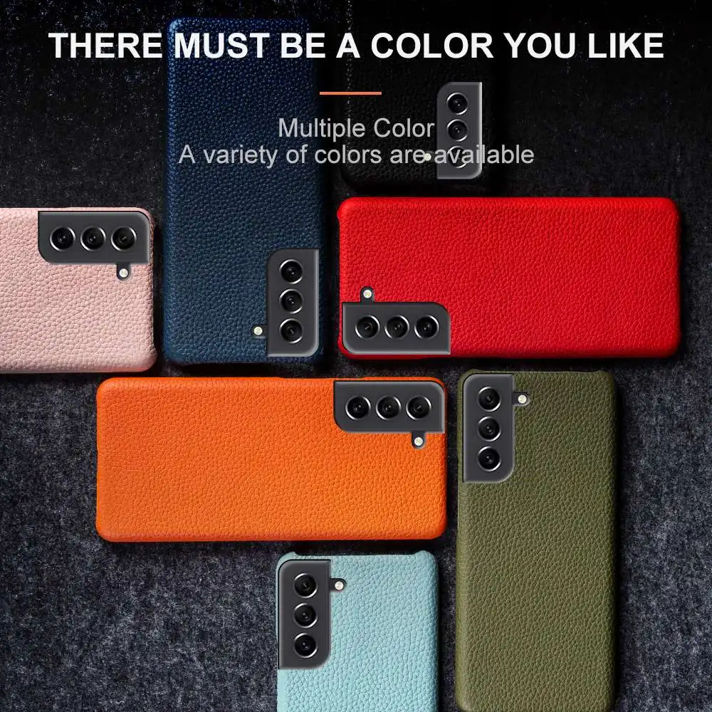 Litchi Pattern Genuine Leather Phone Cover