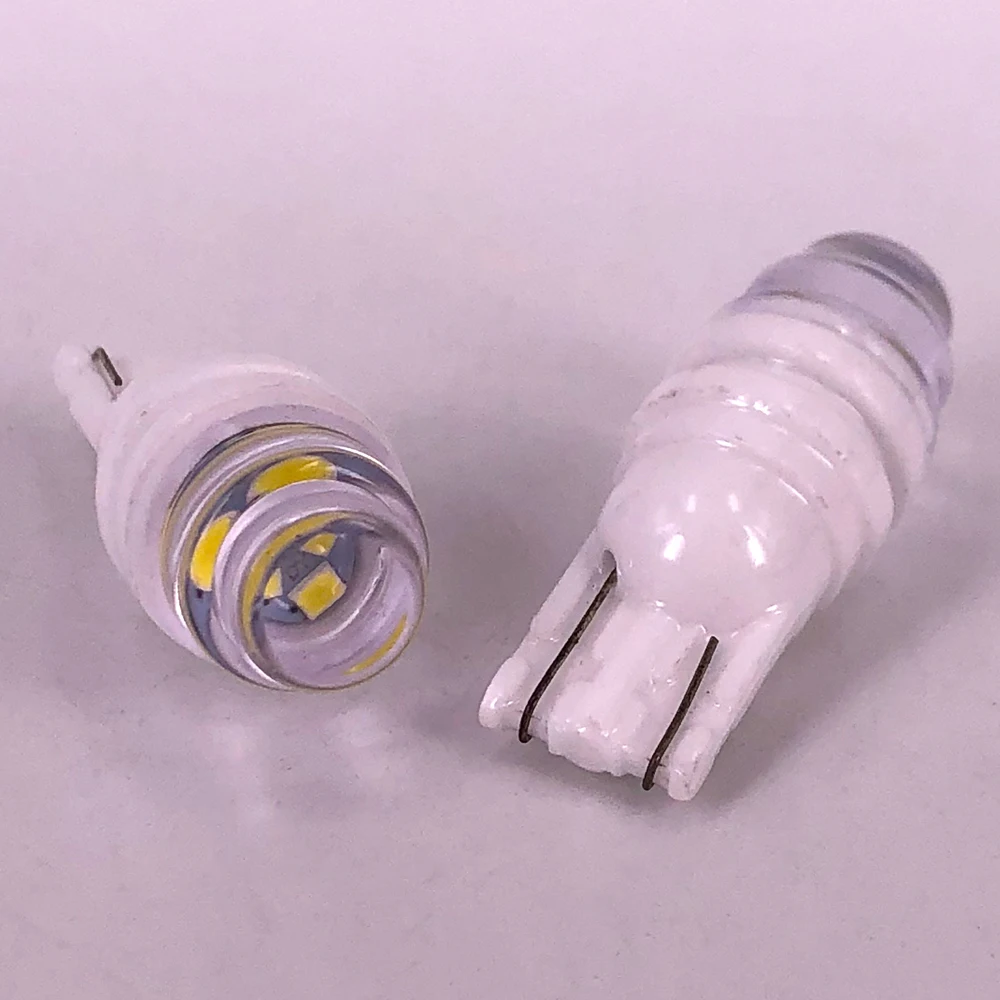 100pcs T10 세라믹 케이스 3 Smd W5w Wy5w 2835 Led 자동차 턴 사이드 라이트 마커 램프 자동 웨지 주차 전구 번호판 조명