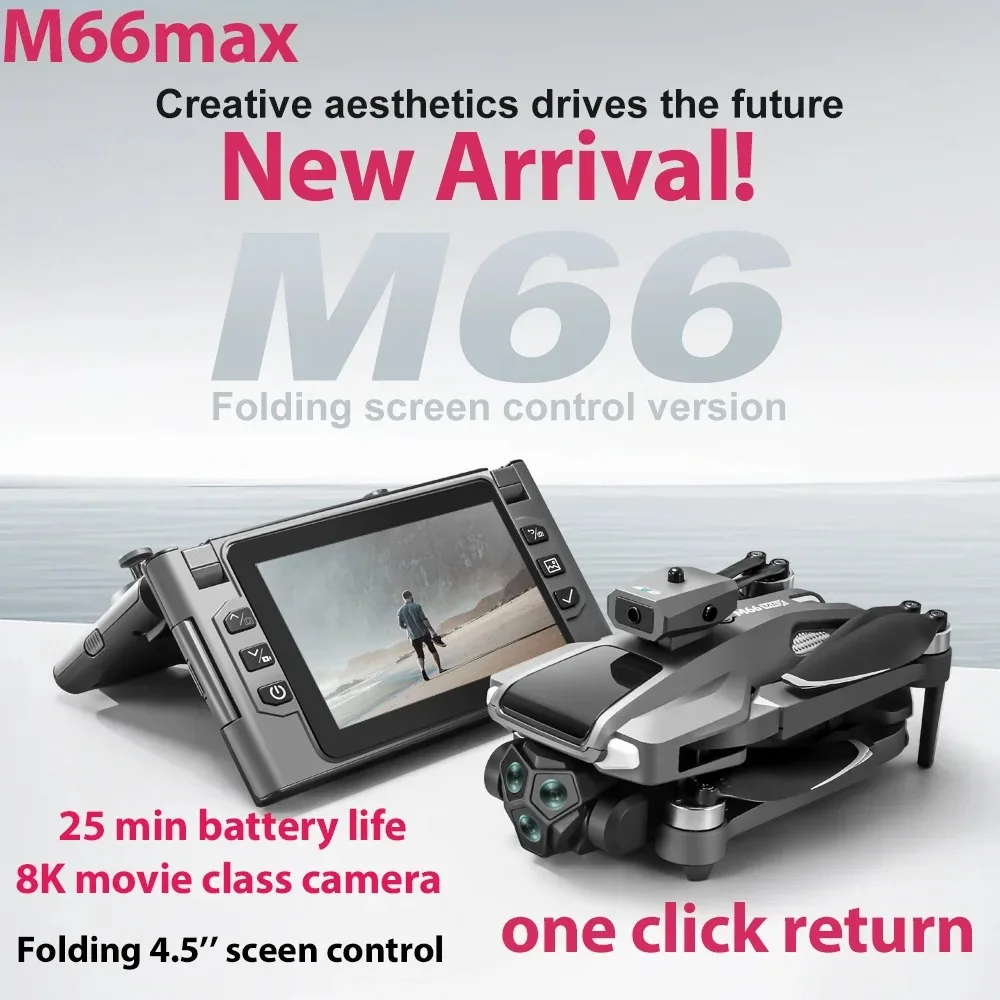 Drone M66 MAX sans balais 2.4G avec caméra, temps de vol 27 min