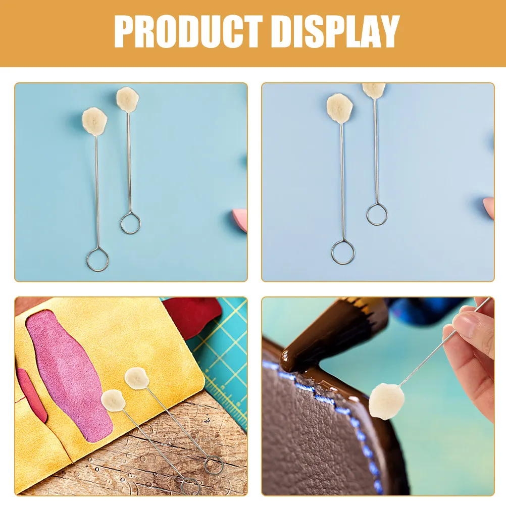 60Pcs 양모 염색용 브러쉬 금속 손잡이 어플리케이터 가죽 공예 직물 염색 공예 도구 가구 자동차 청소용