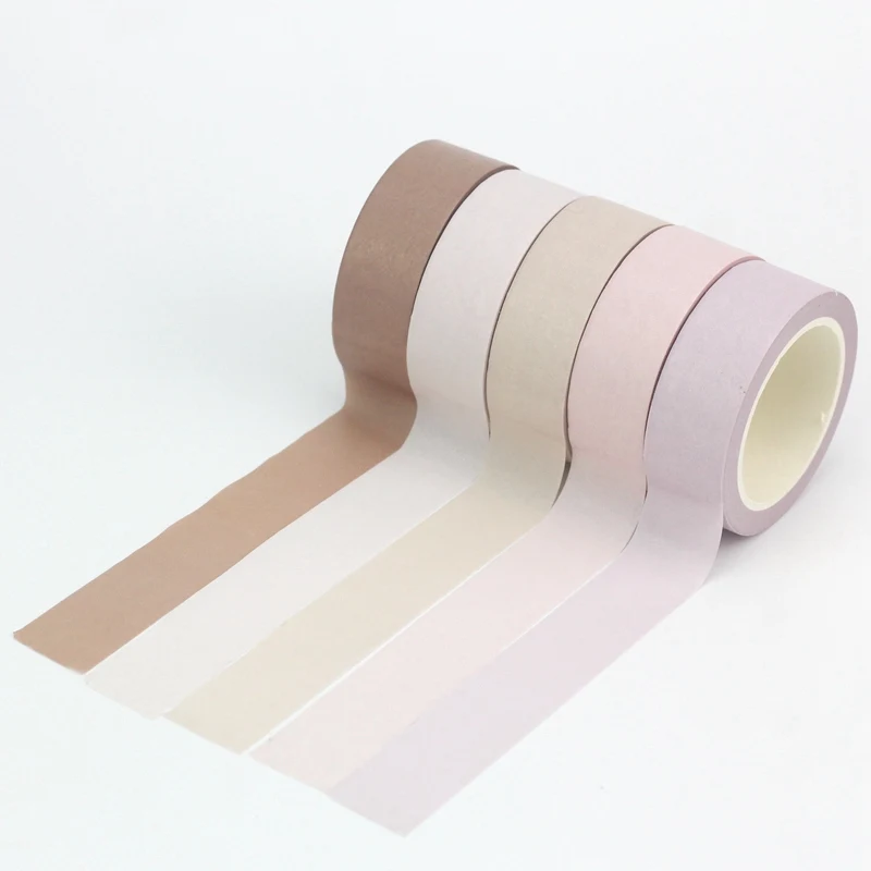 Washi Tape Set pour journal intime, Scrapbooking Masking Tape, Papeterie, Décor mignon, Plus de couleurs pastel, Grille et document pur, Nouveau, 1PC, 10M