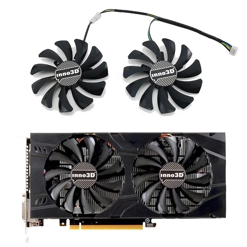 2 Pz Brand New 4Pin Ha9010H12F-Z Gtx 1060 Gpu Koeler Voor Inno3D Inno3D Gtx 1060 Zwarte Goud Overwinner Extreme Graphics Koeler