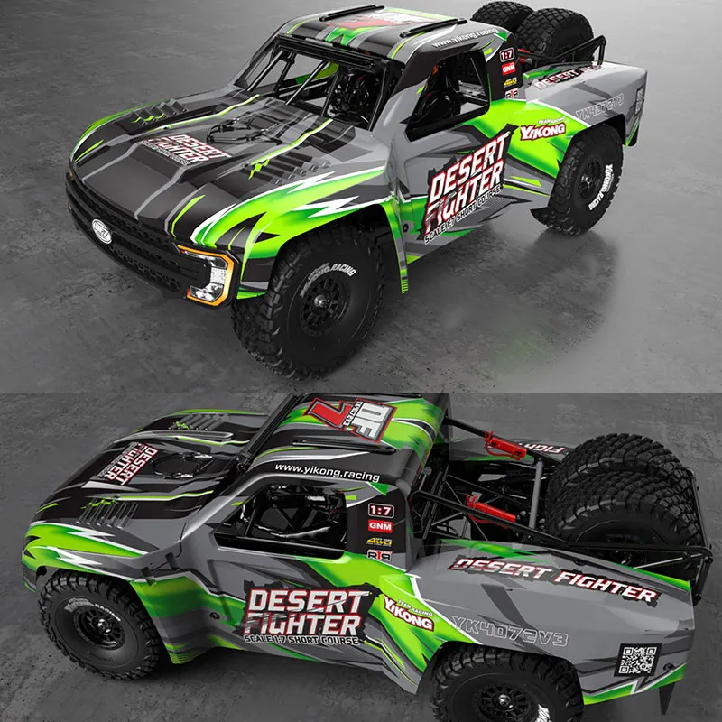 Yikong Yk4072 V3 Df7 1:7 Rear Straight Bridge Short Card Tension Desert Card Remote Control Rc Brushless Four-Wheel Drive Drift 4