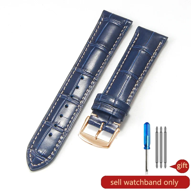 Premium Genuine Leather Watch Strap with Moonphase and Development Clasp – Soft Texture, Multiple Sizes Available