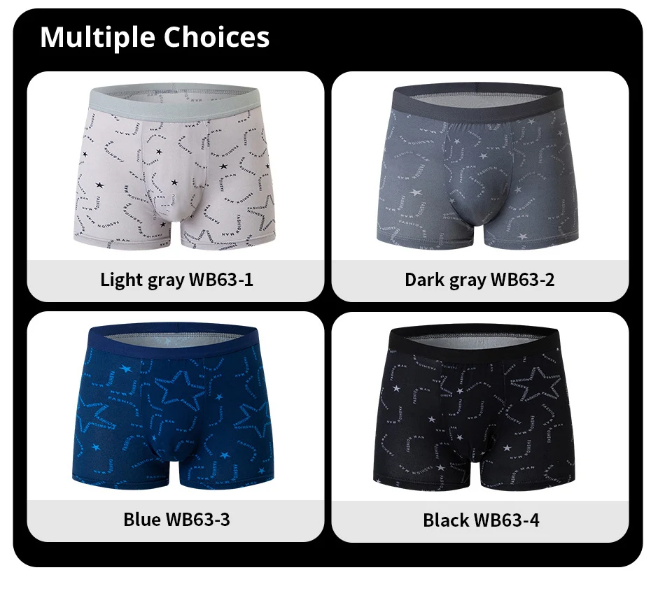 4/5 Stück Europäische und Amerikanische Größe Herren Bedruckte Modische Boxershorts Komfortable Herren-Unterwäsche in Übergröße Sexy Badehose – Detail 9