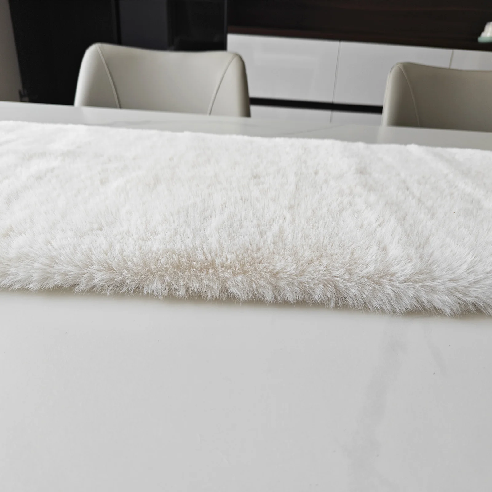 Table Runner for Bedroom White Fur Christmas Table Runner for Dresser Cover  Top for Table Bed - AliExpress