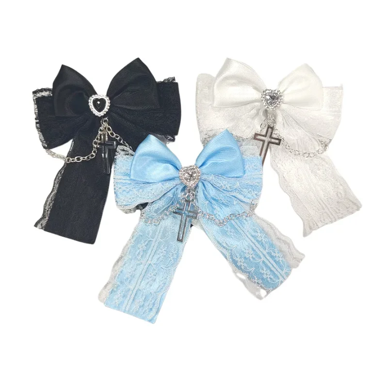 Chic Harajuku Lolita Bow Hair Clips - Stylish Y2K Black & White Accessories