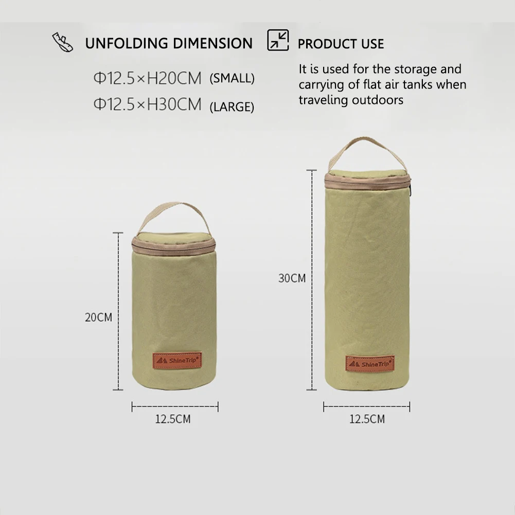 ShineTrip Camping Gas Tank Case Portable Gas Cylinder Case 600D Oxford Anti Collision Zipper for Outdoor Camp for Hiking Travel