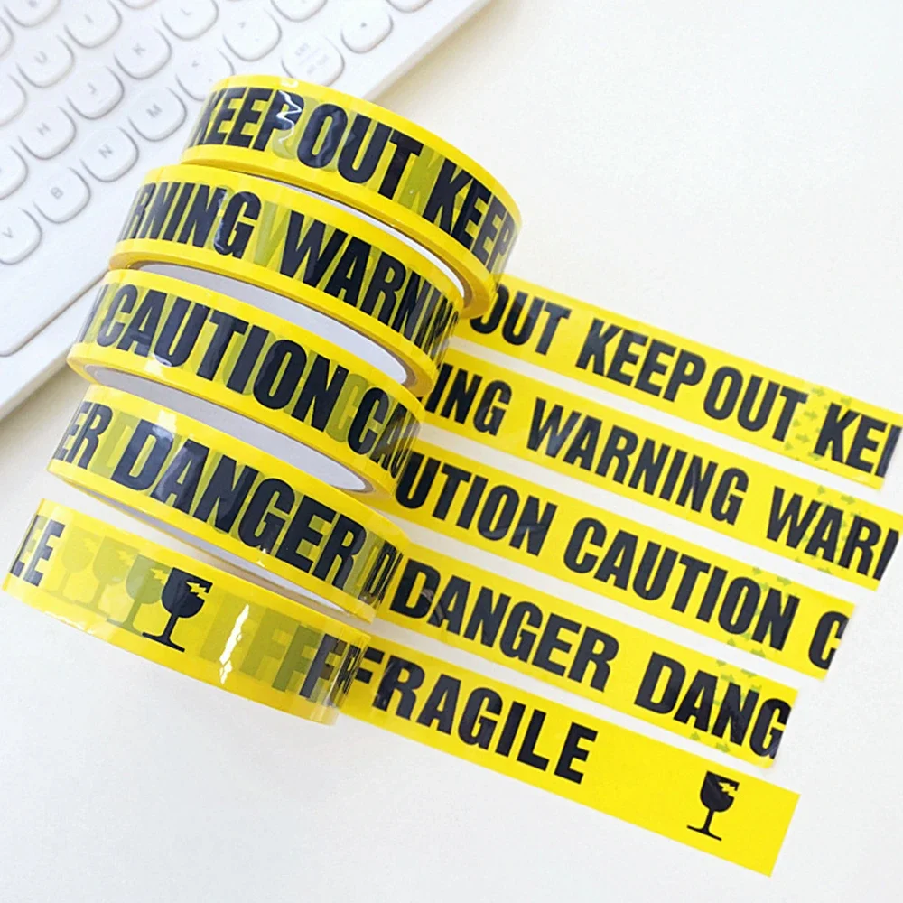 1 Roll Warning Tape "KEEP OUT,WARNING,CAUTION,DANGER,FRAGILE" Alarm Words 24mm*25m Adhesive Sticker Garden Warehouse Store Mall