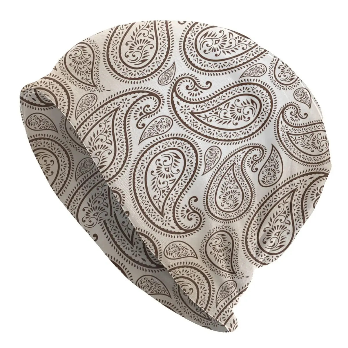 

Paisley Skullies Beanies Caps Vintage Gold White Thin Hat Sport Sports Bonnet Hats for Men Women