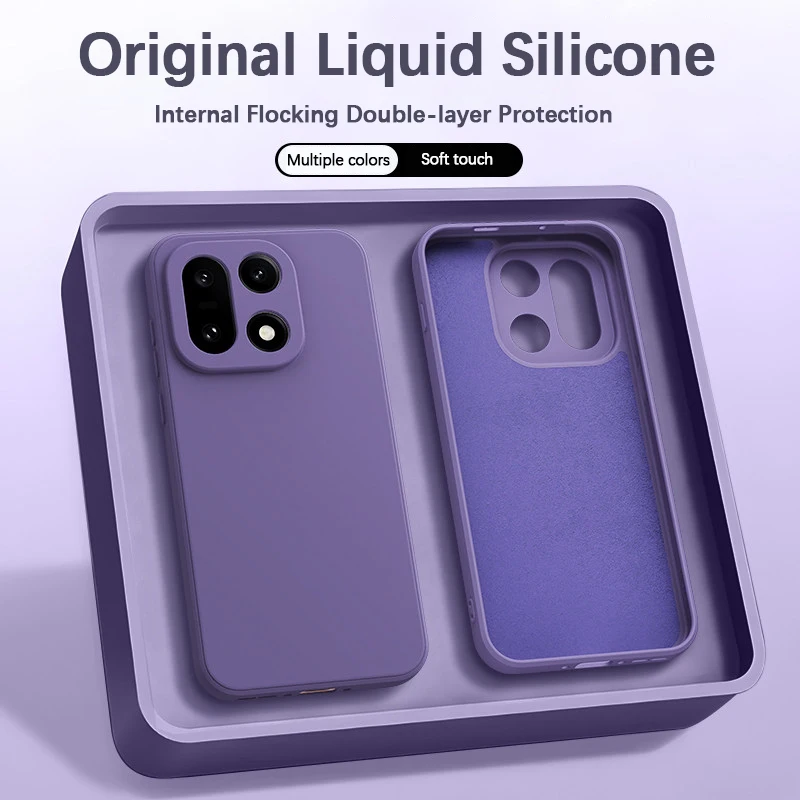 Elegant Soft Silicone Shockproof Phone Case - Original Plain Color, High-Quality Back Cover