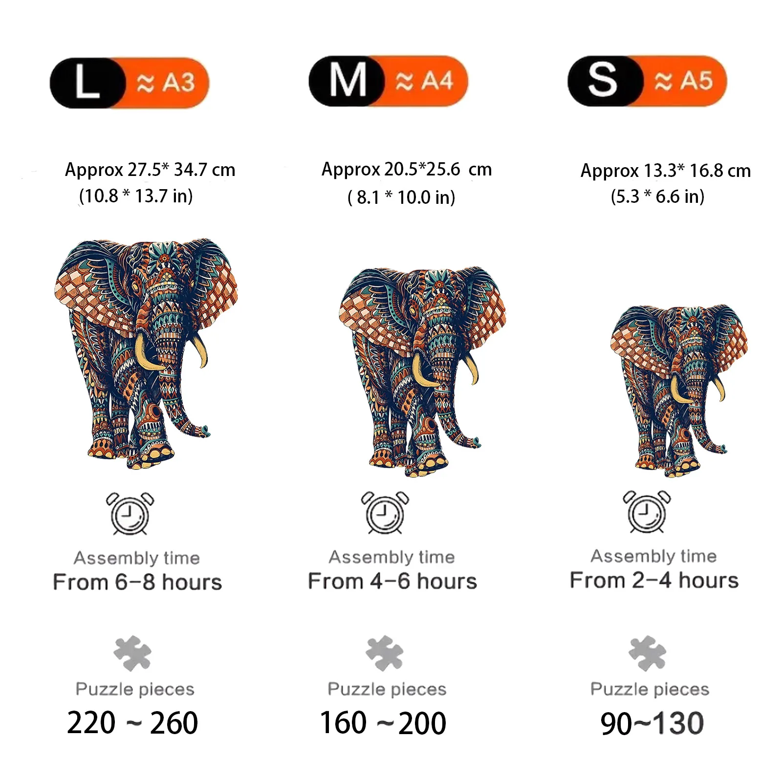 Elephant Wooden Puzzle Toy 2