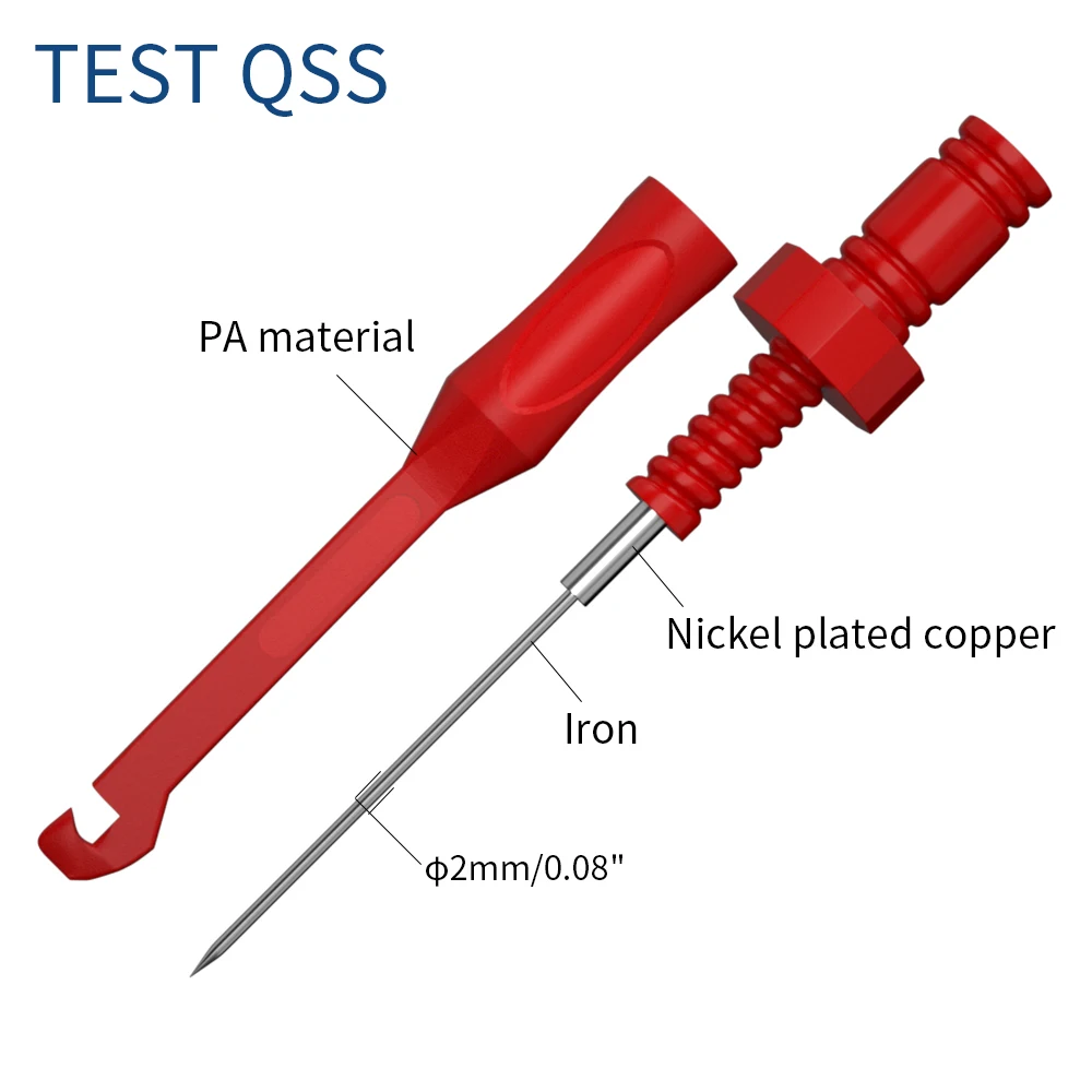 QSS Test Probe Clip Non-Destructive Wire-Piercing Back Probe Pins 4MM Jack Puncture Test Hook Tool  Q.30057