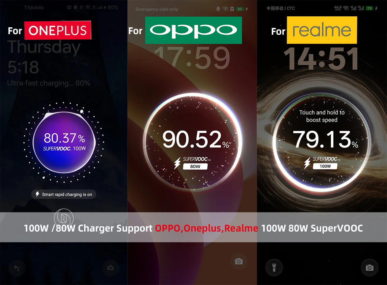 High-Power OPPO USB Charger with Supervooc Fast Charge Cable