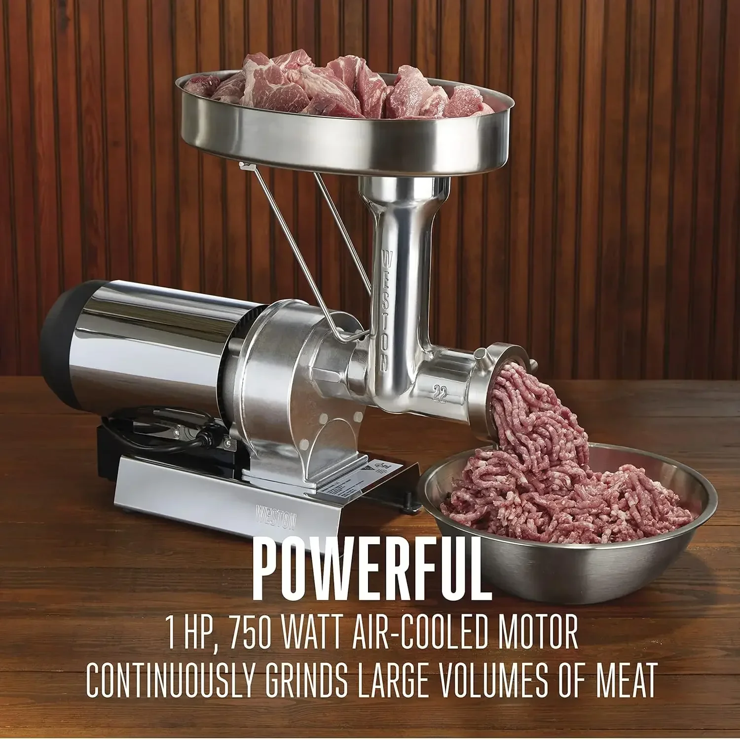 BRANDS Butcher Series Electric Meat Grinder & Sausage Stuffer, Commercial Grade 1 HP, 750 Watts