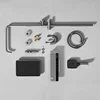 Grey Shower Set Bathroom Hot and Cold Mixer Shower Mixer LED Digital Ambient Light Bathtub Wall Mounted Shower System 6