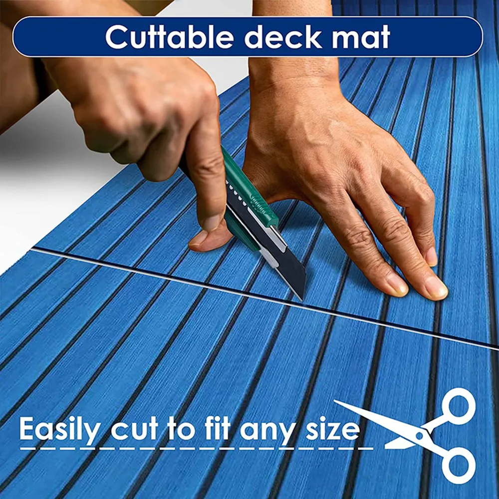 Foam Teak Decking EVA Foam Marine Flooring Faux Boat Decking Sheet Accessories Marine Blue 450X2400mm G