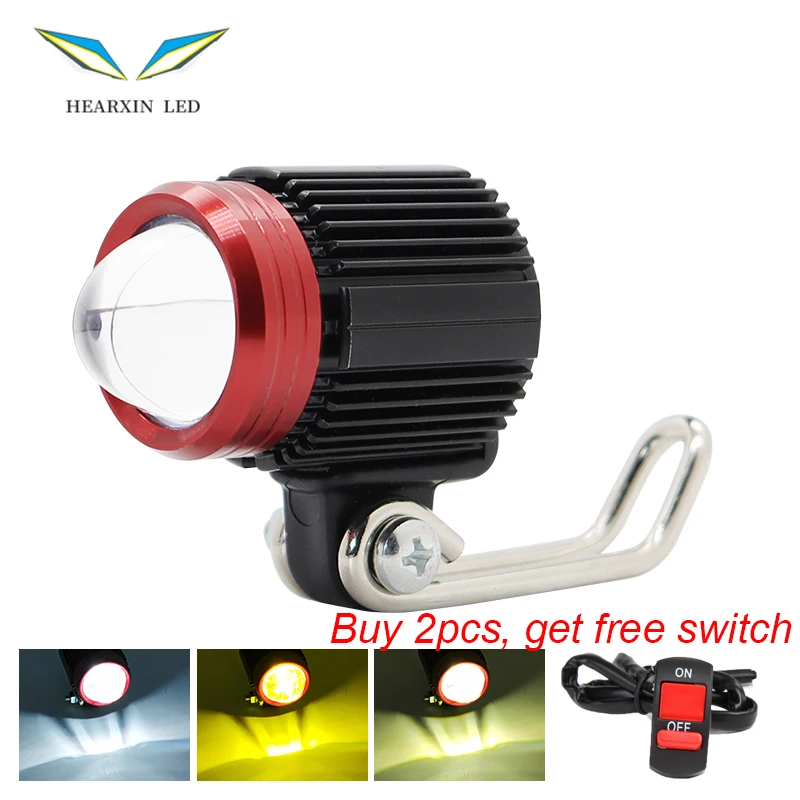 

Hearxin LED Motorcycle Headlight Auxiliary Spot Light Luces LED Accesorios Para Moto Motor Spotlight for ATV Bicycles Scooter
