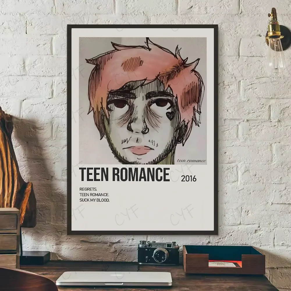 1PC Rapper Lil Peep Poster Album Abdeckung Wasserdichte Wand Kunst Aufkleber Für Bar Wohnzimmer Vintage Decor Hohe Qualität Druck geschenk – Detail 10