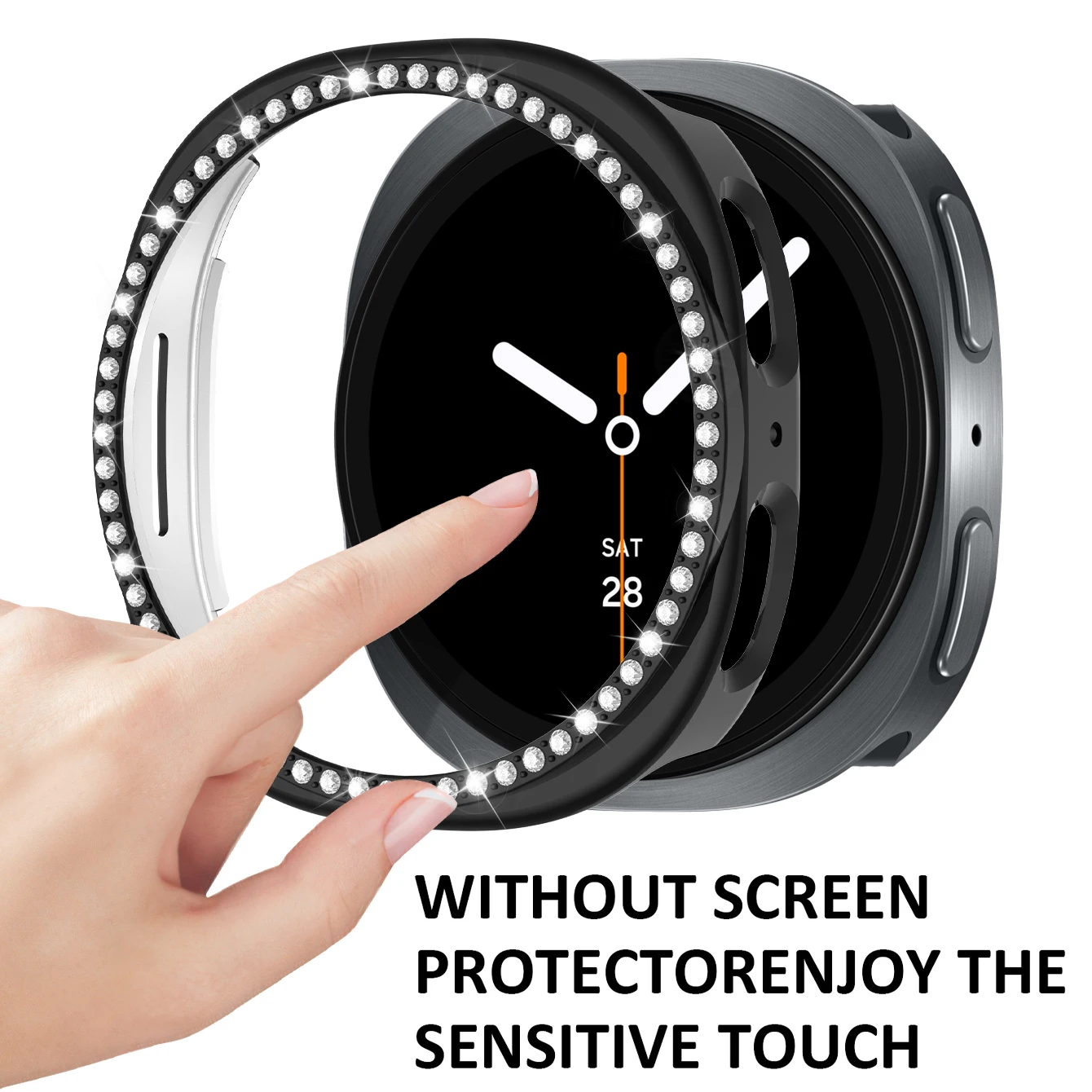 Premium Silicone Band and Protective Case with Tempered Glass
