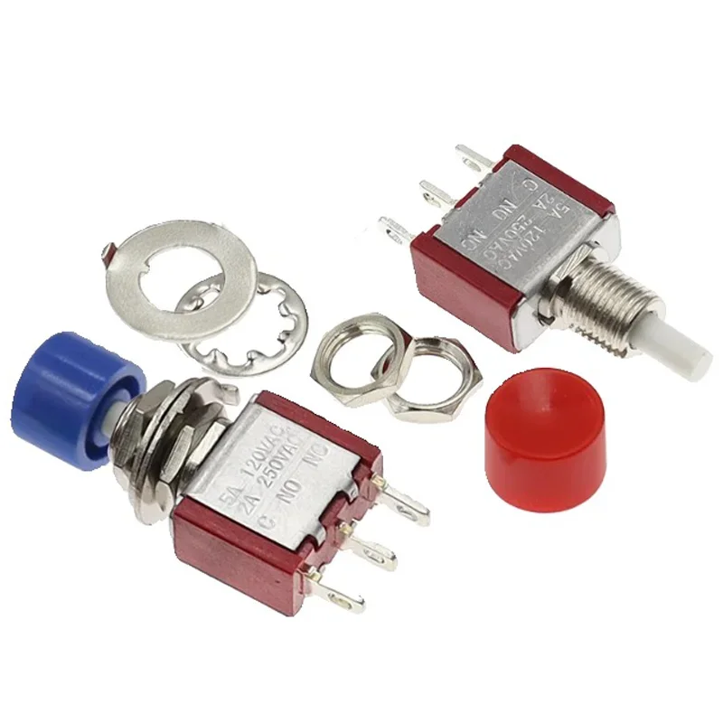 6MM 3Pin C-NO-NC DS-612 Mini Momentary Automatic Return Push Button Switch ON-(ON) 2A250VAC/5A120VAC 5/20/100PCS push button switch