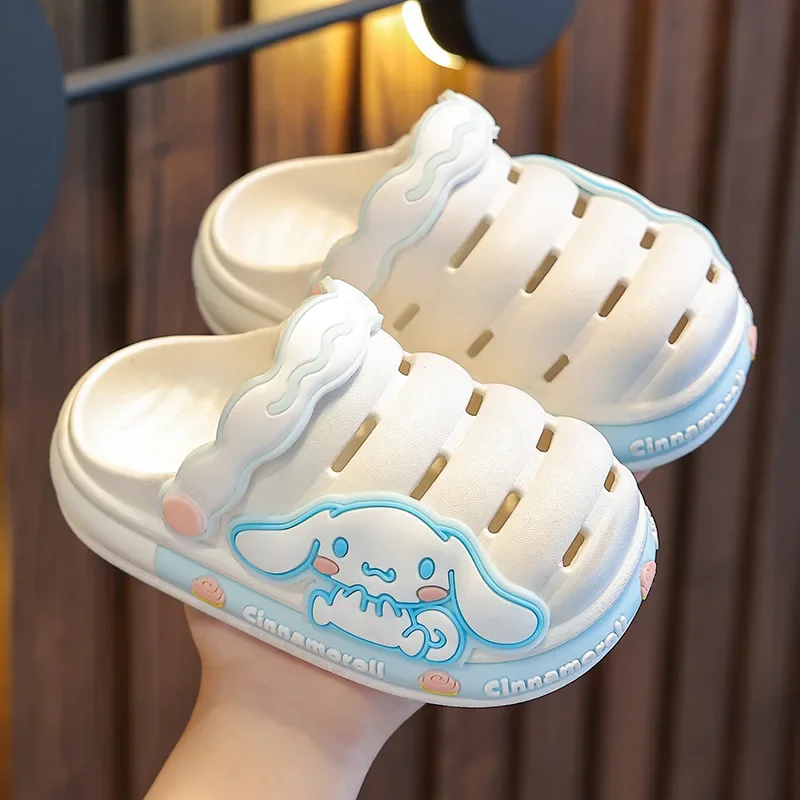 

Sanrios Cinnamoroll Mymelody kawaii аниме мультфильм Тапочки детские сандалии дырки ПВХ мальчиков девочек домашняя обувь пляжные сандалии 1 -10 лет
