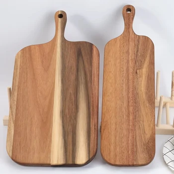 Double-Sided Wooden Chopping Board with Handle – Cutting Board, Steak Plate, Cheese & Bread Tray, Pizza Board 1