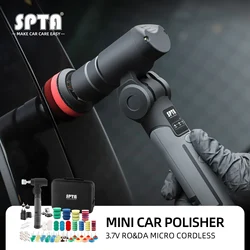 SPTA Cordless Mini Car Polisher 3.7V Micro Portable Scratches Killer Machine Rotary Dual Action Rechargable Auto Detailing