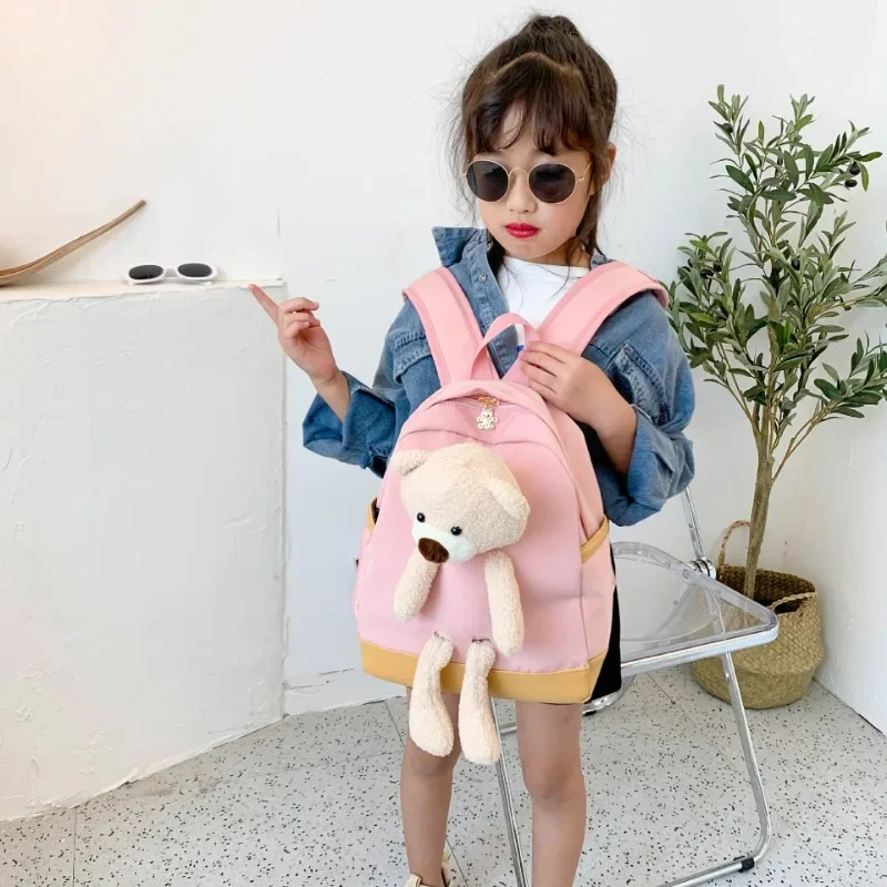 Children's Backpack Cartoon Bear Doll School Bags for Girls Boys Kindergarten Cute Shoulders Bag Toddler Gifts Mochila Infantil 4