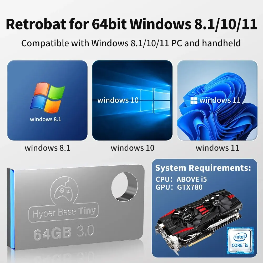 JMachen ޴ ƮιƮ USB 3.0 ũ, PSP, DC, N64, NES, SNES,  PC, α ٸ ڵ, 8731 Ʈ , 15 ķ, 64G