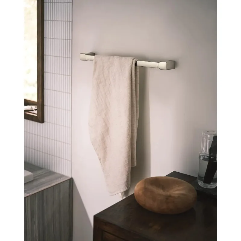 90 Degree 18-Inch -Towel Bar, Brushed Nickel ， Chrome
