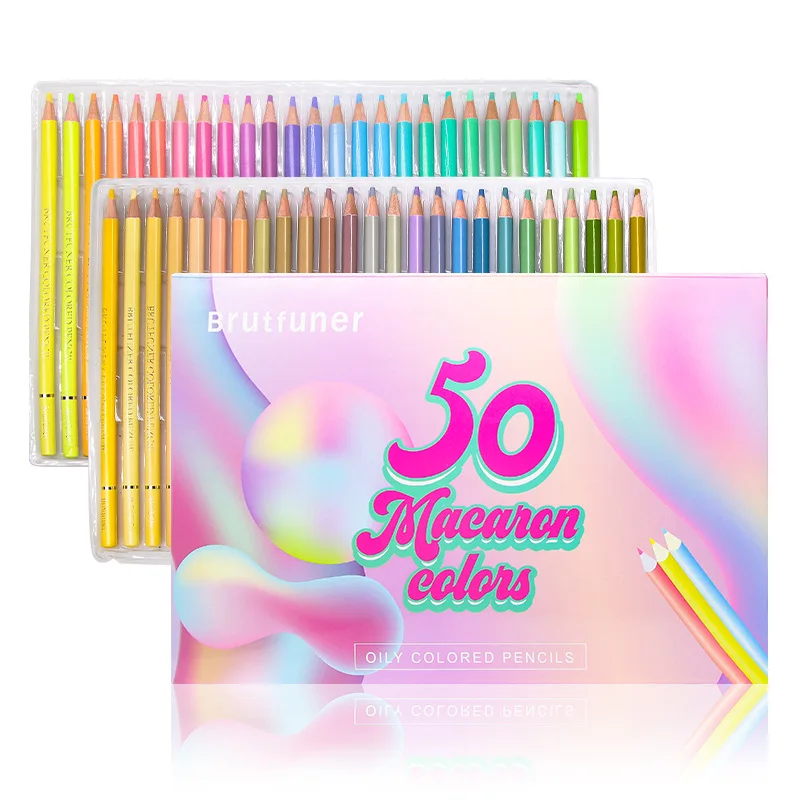 Crayon de couleur,crayons de couleur Macaron 50,crayons de couleur Pastel  professionnels pour dessin,ensemble - 50 Pastel Colors